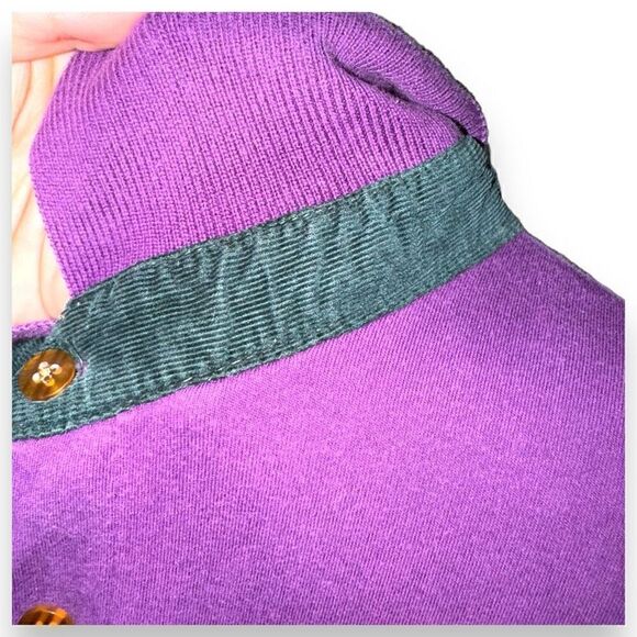 80s Purple Chaps Ralph Lauren L/S Polo Shirt Size M - Picture 5 of 9